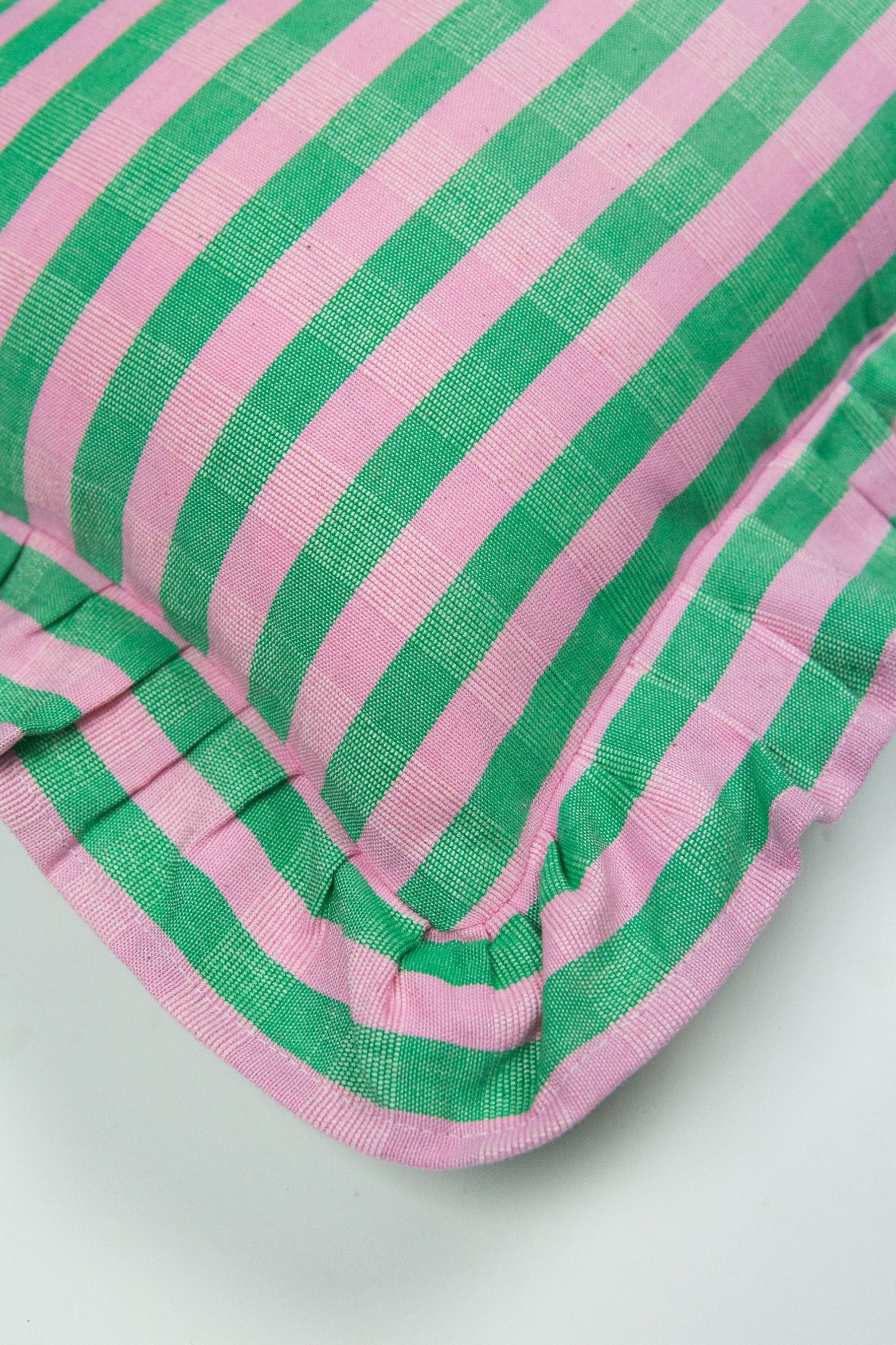 Flora Stripe Ruffle Pillow