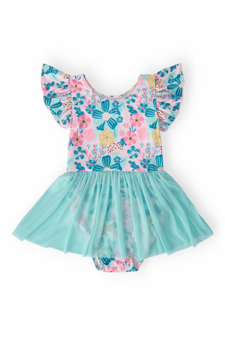 Floral Garden S/S Twirl Leotard - By Baano
