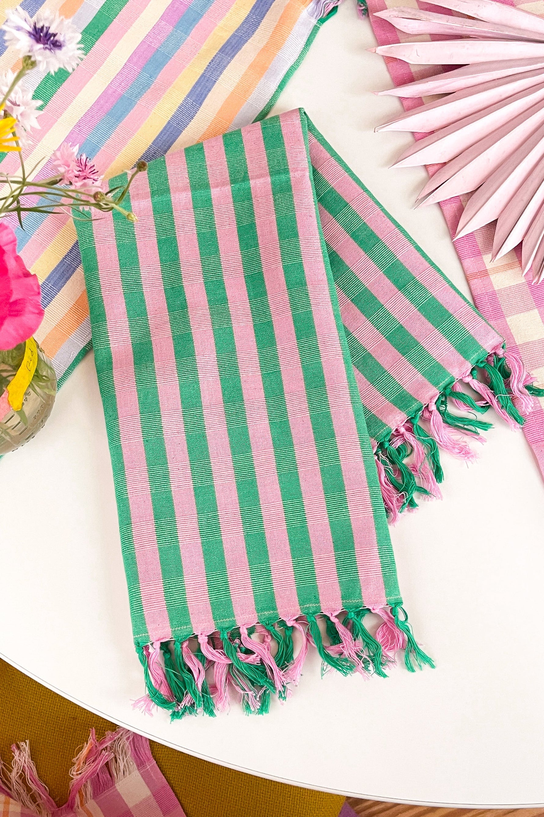 Flora Stripe Kitchen Towel