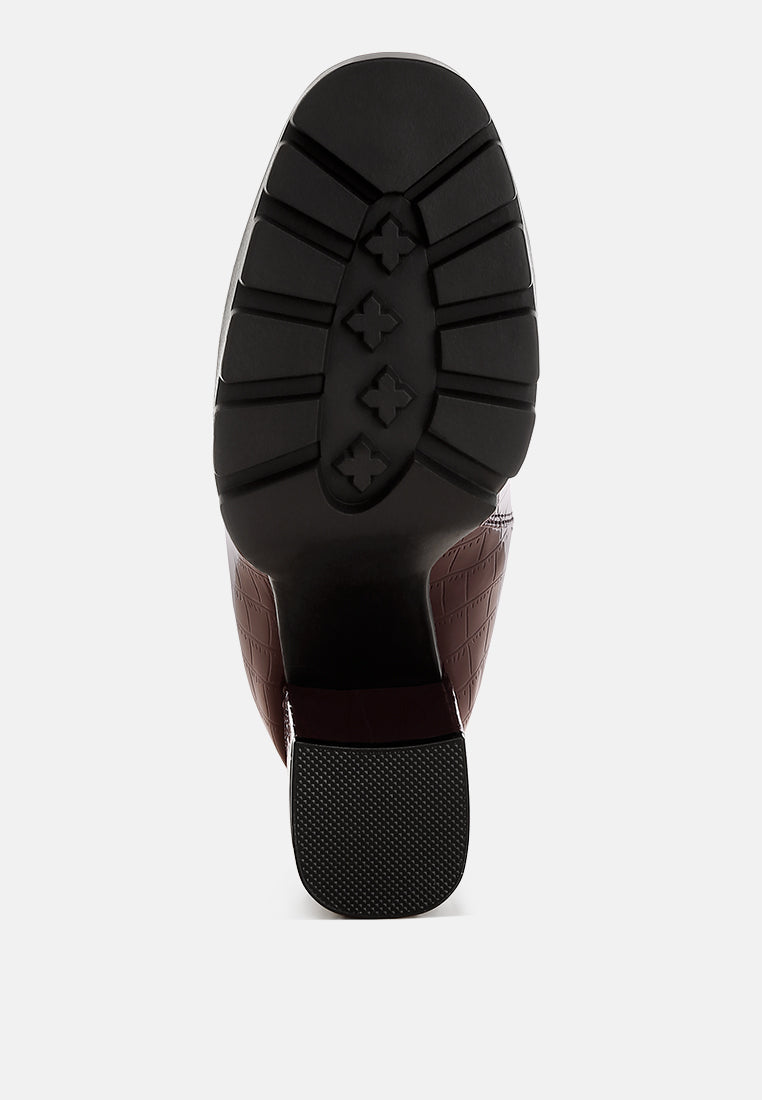 Foxy Faux Leather Croc Chelsea Boots