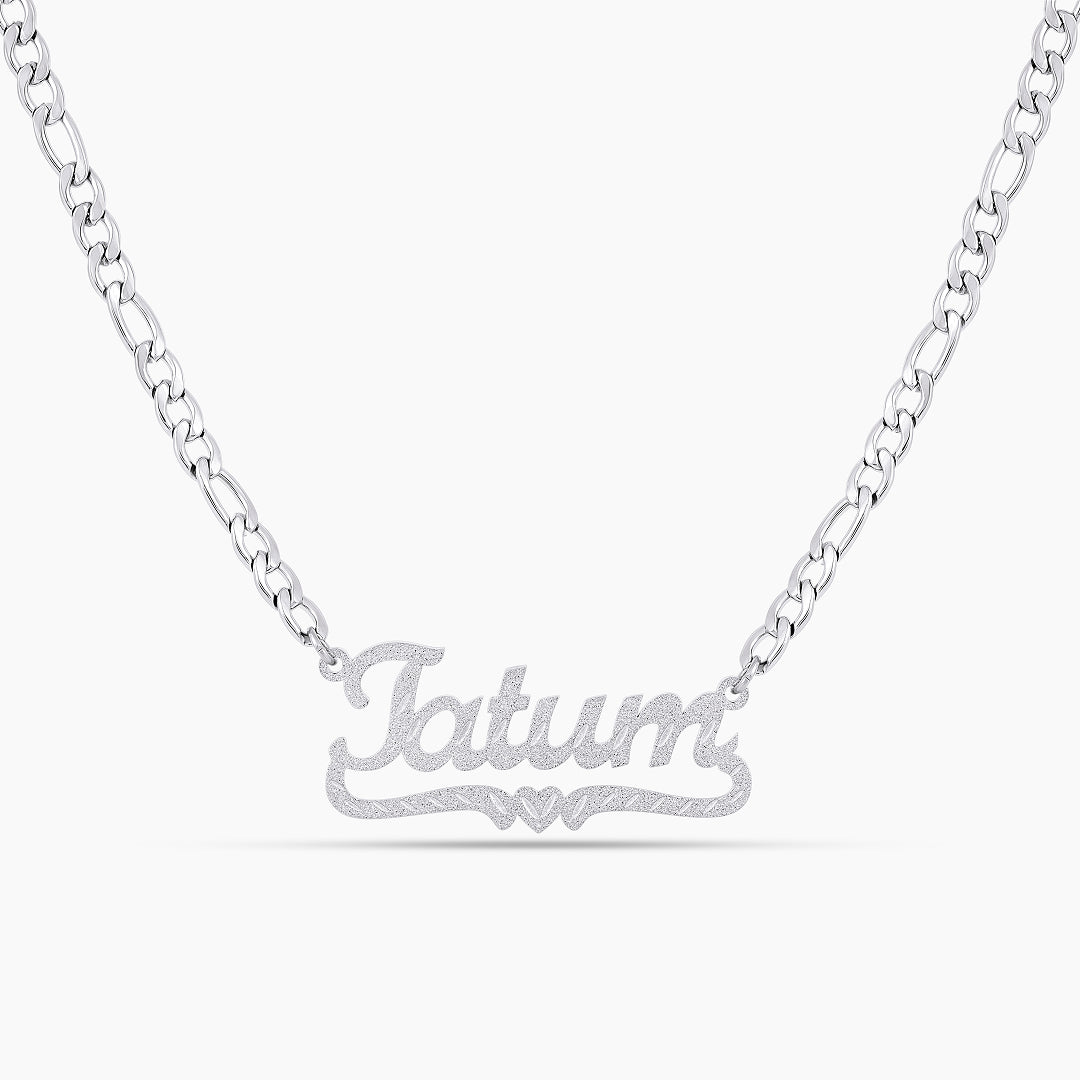 Frosted Diamond Cut Name Necklace