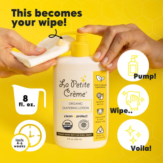 Organic French Diapering Liniment Lotion - Pump Bottle - 8 oz - By Baano