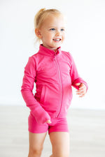 Fuchsia Flash Full-Zip Ruffle Active Jacket