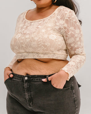 Full Lace Long-Sleeved Halftee - By Baano