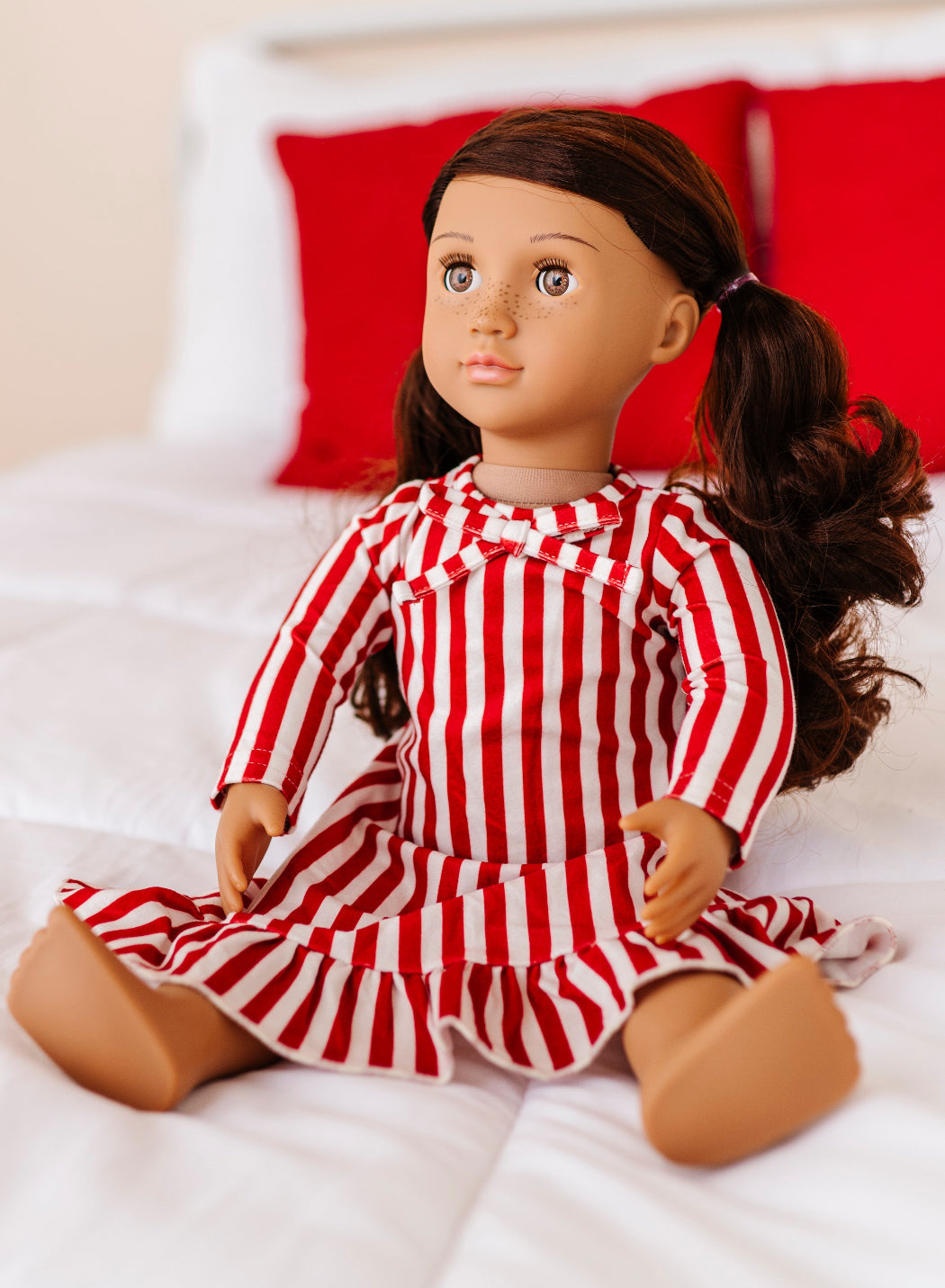 Red Stripes | DOLL DRESS - By Baano