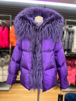 Genuine Silver Fox Fur Down Fill Parka - By Baano