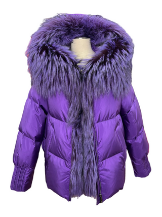 Genuine Silver Fox Fur Down Fill Parka - By Baano