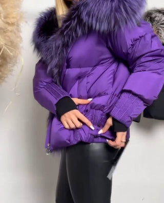 Genuine Silver Fox Fur Down Fill Parka - By Baano