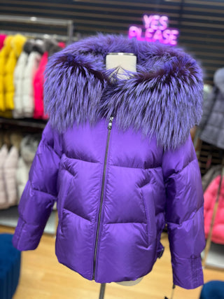 Genuine Silver Fox Fur Down Fill Parka - By Baano