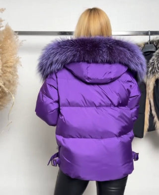 Genuine Silver Fox Fur Down Fill Parka - By Baano