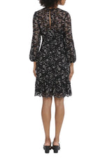 Maggy London Floral Lace Long Sleeve Fit & Flare Dress - Glamourous Grace