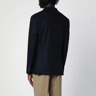 Blue Wool-blend Double-breasted Jacket - By Baano