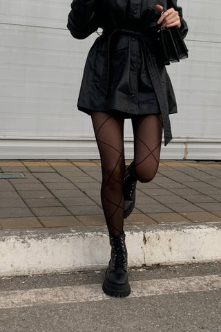 Fantasy Tights Conte Galerie - Lace-Up Imitation - By Baano