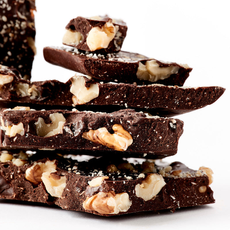 Dark Chocolate Ginger and Walnut Bark - No Gluten (4 ounces)