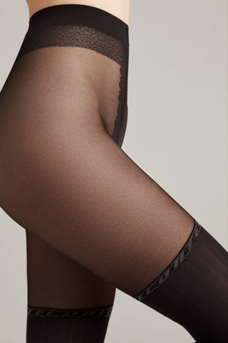 Fantasy Tights Conte Glam - Stockings with Vertical Stripes - By Baano
