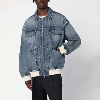 Bomber Blue Washed Effect In Denim - By Baano