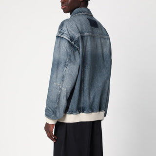 Bomber Blue Washed Effect In Denim - By Baano