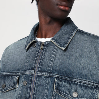 Bomber Blue Washed Effect In Denim - By Baano