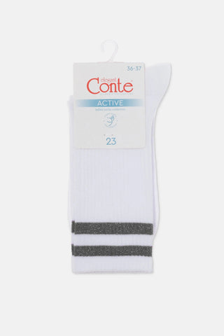 Conte Cotton Long Socks Active 157 - Lurex Stripes - By Baano