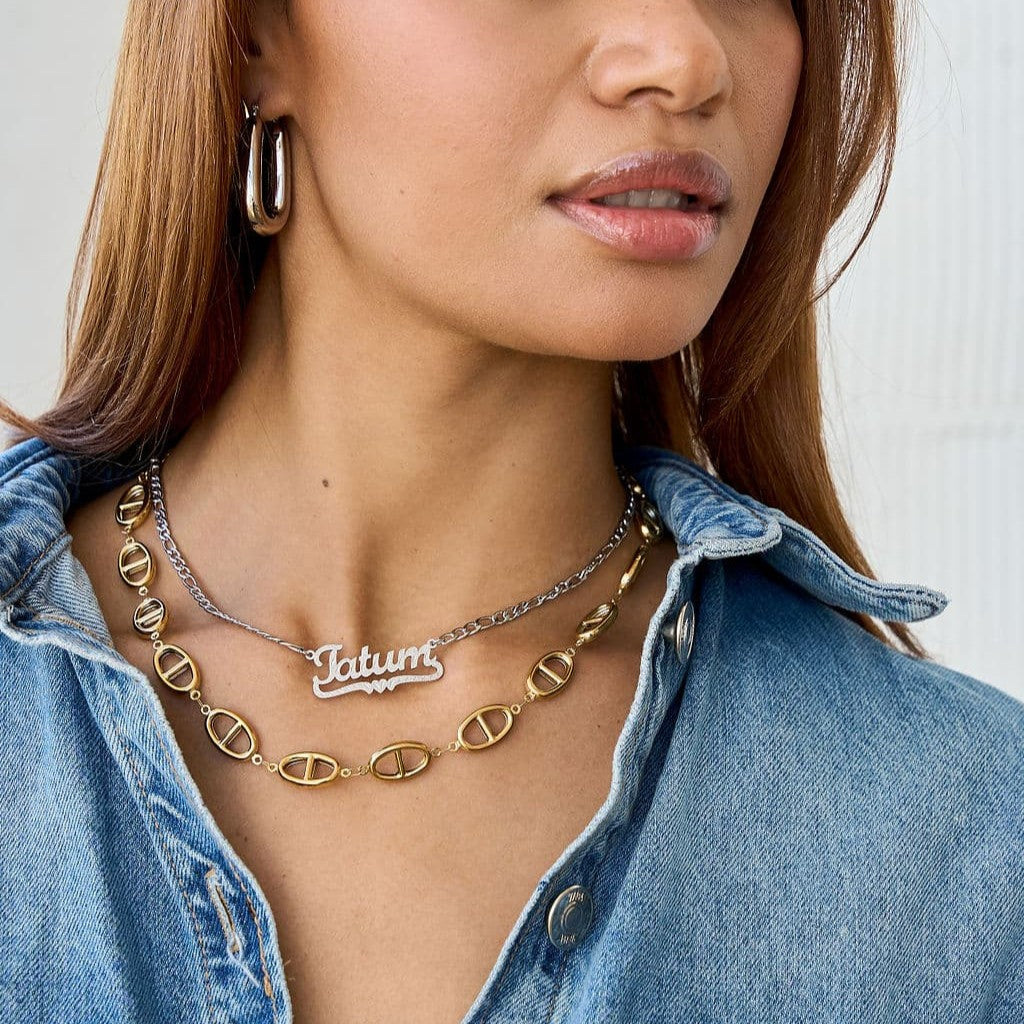 Frosted Diamond Cut Name Necklace