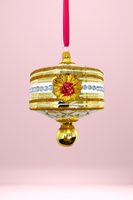 Gold Harlequin Lantern Glass Ornament