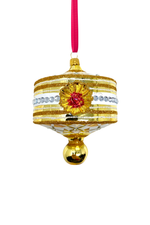Gold Harlequin Lantern Glass Ornament