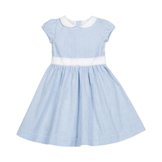 Organic Seersucker Peter Pan Collar Dress - By Baano