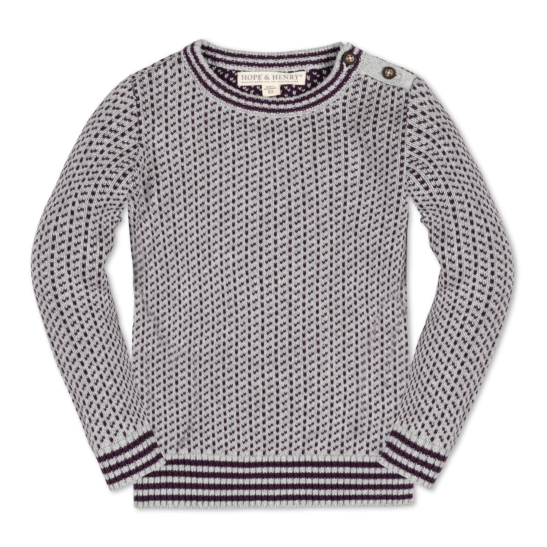 Organic Intarsia Crew Neck Sweater - Baby - By Baano