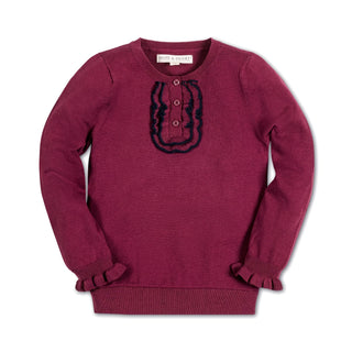 Organic Ruffle Sweater Henley - Baby - Glamourous Grace