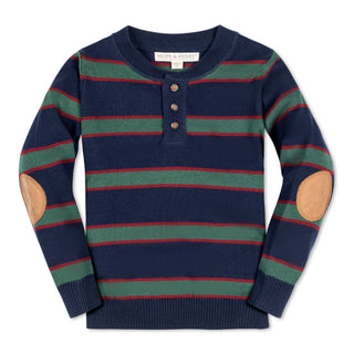 Organic Sweater Henley with Elbow Patches - Baby - Glamourous Grace