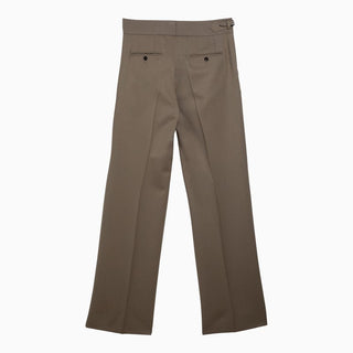 Beige Wool Tailored Trousers - By Baano