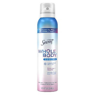 Secret Whole Body Deodorant Spray Lilac & Waterlily Aluminum-Free 3.5oz - New