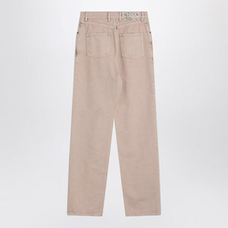 Dyed-effect Pink Denim Jeans - By Baano