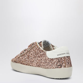 Old School Low Trainer In Peach/white Glitter - By Baano
