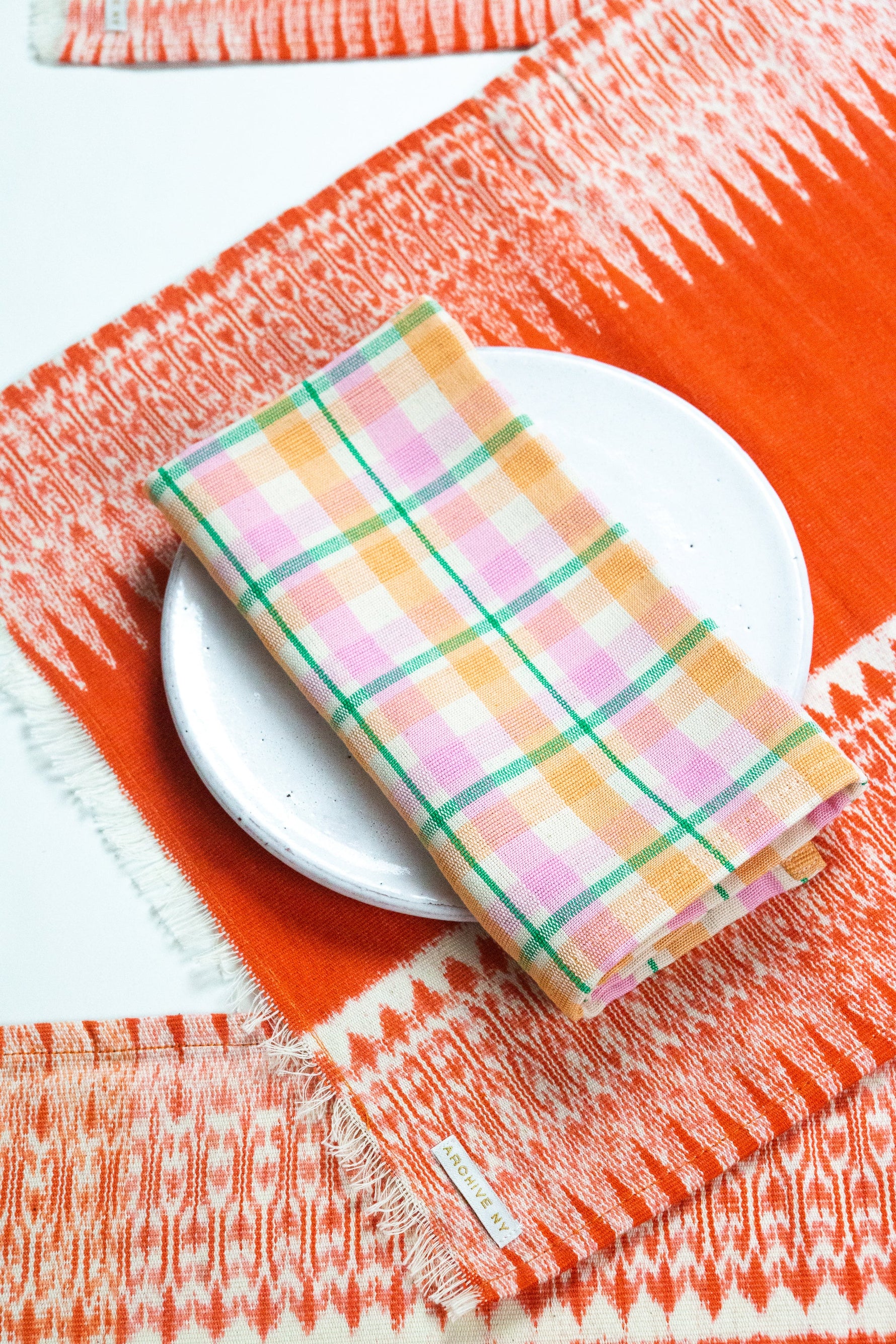 Gabriela Jaspe Placemats - Orange