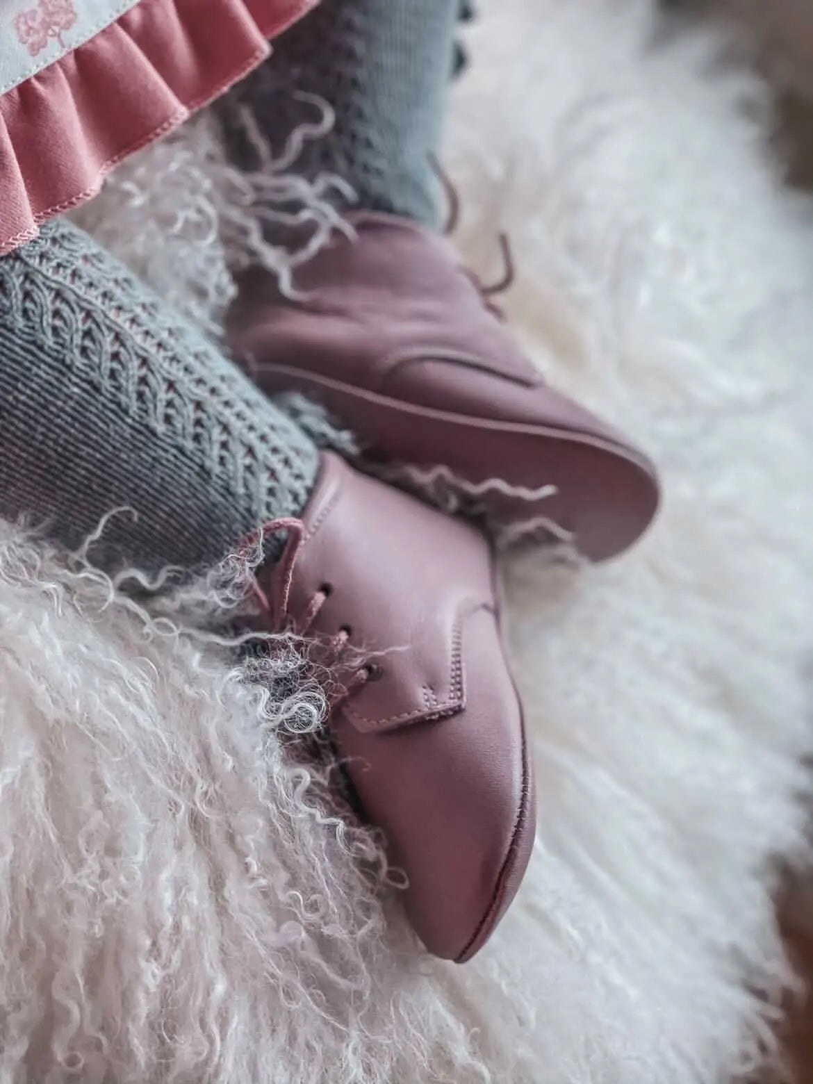 Gabriella- Pink Leather Baby Booties