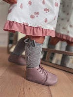 Gabriella- Pink Leather Baby Booties
