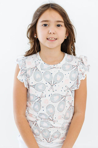 SALE Game, Set, Match S/S Ruffle Tee - By Baano