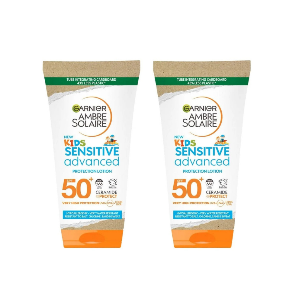 Garnier Ambre Solaire Kids Sensitive Advanced Sun Protection Lotion SPF50+ 175 ml / 5.9 fl oz 2 Pack