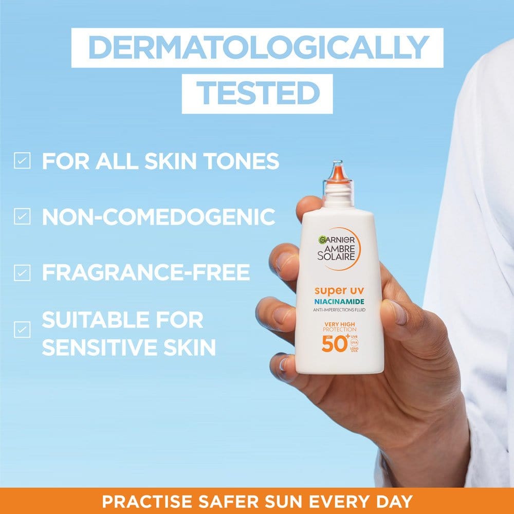 Garnier Ambre Solaire Super UV Niacinamide Facial SPF50+ Cream 40ml 2 Pack