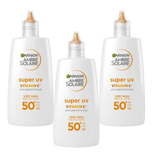 Garnier Ambre Solaire Super UV Vitamin C Facial SPF50+ Cream 40ml 3 Pack