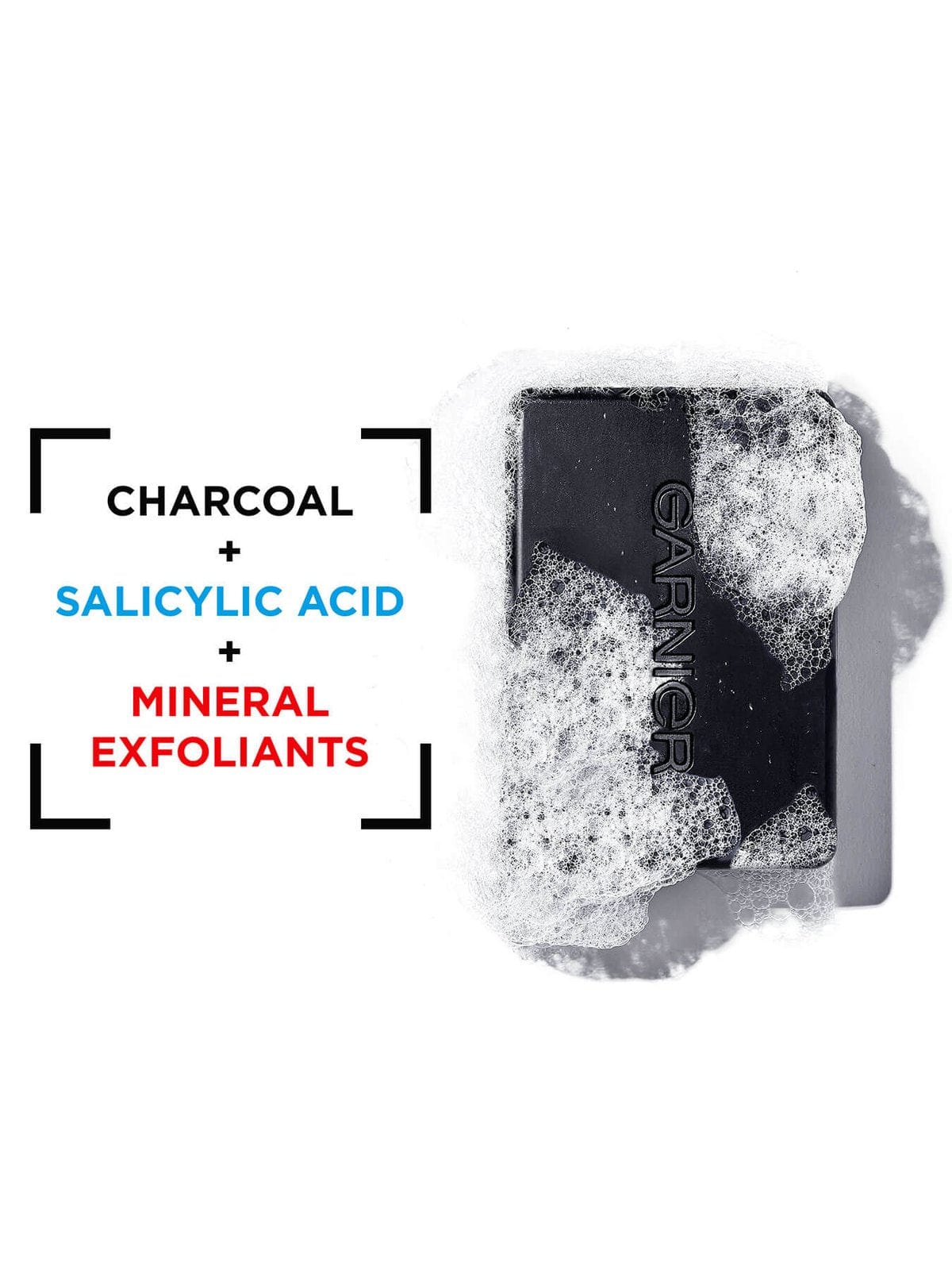 Garnier Pure Active Anti-Spot and Blackhead Solid Wash Charcoal Bar 100g 3 Pack