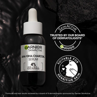 Garnier Skin Active 4% AHA + BHA & Niacinamide Charcoal Face Serum 30 ml