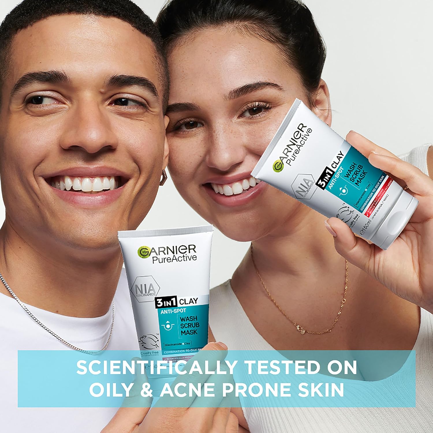 Garnier Skin Active Pure Active 3 in 1 Wash, Scrub & Mask 150 ml 3 Pack