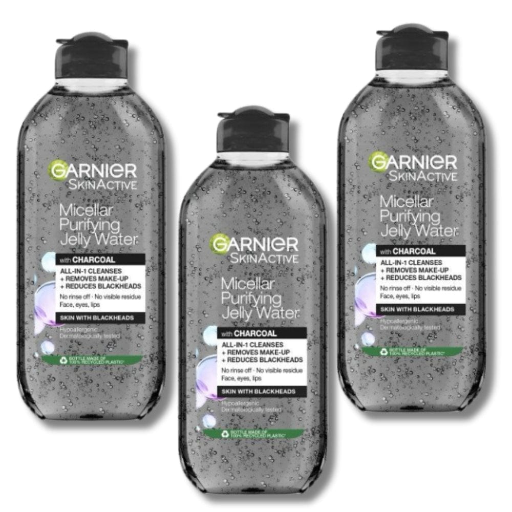 Garnier Skin Active Purifying Micellar Jelly Water With Charcoal & Salicylic Acid 400 ml / 13.5 fl oz 3 Pack