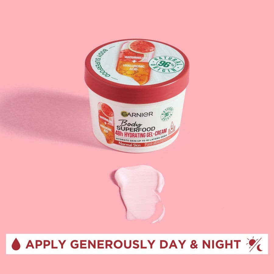 Garnier Superfood Watermelon & Hyaluronic Acid Body Cream 380ml 2 Pack