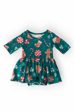 Gingerbread House 3/4 Sleeve Twirl Bodysuit