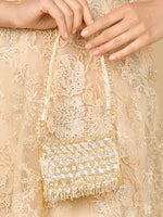 Gold and Silver Mini Flap Bag with Handle - By Baano