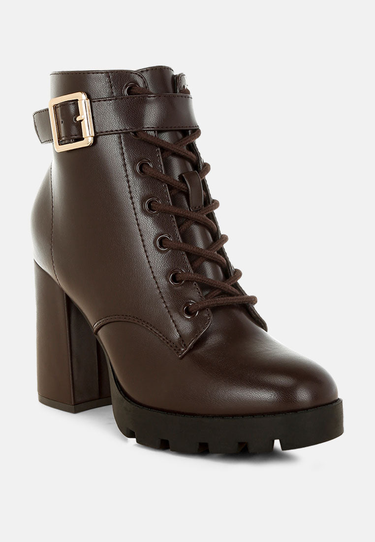 Grahams Faux Leather Lace Up Boots