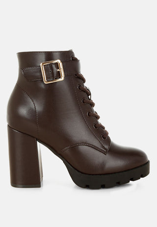 Grahams Faux Leather Lace Up Boots